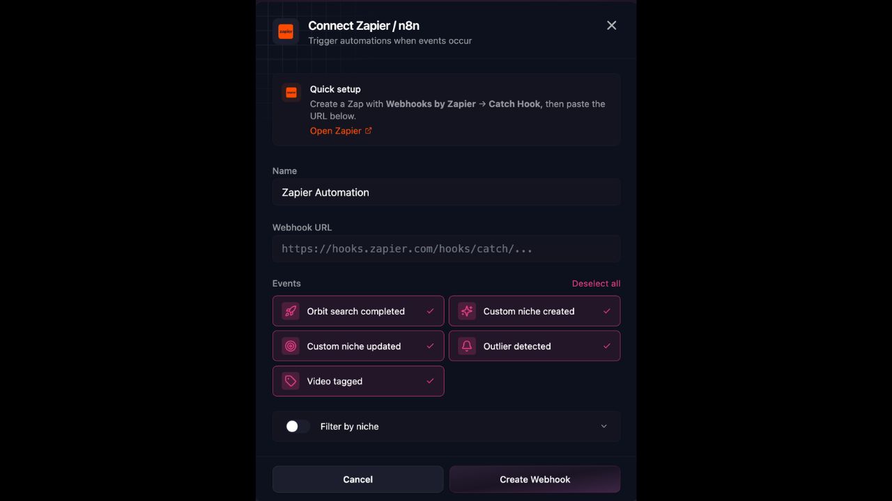 Virlo alerts connected to a Zapier and n8n workflow